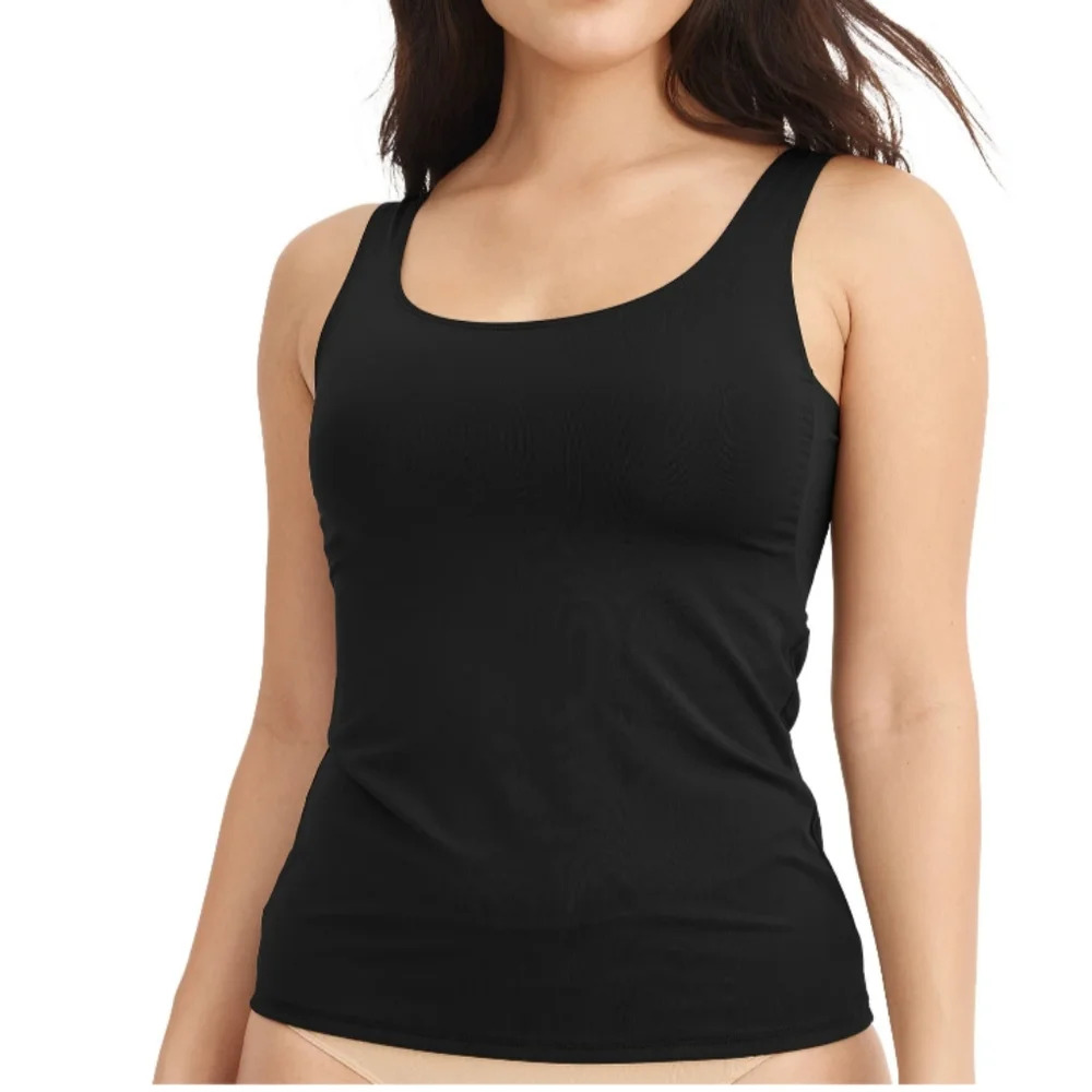 Jockey Essentials Women's Size S Underarm Smoothing Tank Black Light Support